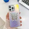 Funda de teléfono con soporte de mariposa IMD láser electrochapado para Apple 15PROMAX tendencia 14PRO personalidad 13/14