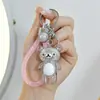 Llavero Oso Violento de dibujos animados de cristal con grietas de hielo, oso, acrílico, accesorios DIY, llavero de pareja, colgante para bolso