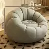 Sofá preguiçoso quarto pode deitar pode dormir sofá abóbora cadeira sofá tecido de lã de cordeiro varanda casual sofá individual