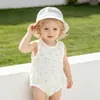 Mameluco de Bebé Verano Estilo Delgado Recién Nacido Sin Mangas Una Pieza Algodón Puro Clase A Traje de Gateo para Recién Nacidos Ligero para Exteriores Ropa de Verano