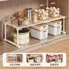 Estante de almacenamiento multifuncional para cocina, organizador para debajo del fregadero, gabinete de capas, organizador de encimera y soporte ajustable para microondas