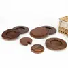 Posavasos Personalizado de Madera Maciza Estilo Japonés Nogal Negro Simple para Té Esterilla Aislante de Calor apto para Madera para Ceremonia del Té Redonda