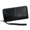 Cartera larga para hombre estilo business casual, monedero de cremallera, bolso de mano de PU de gran capacidad, multi-tarjetas, para teléfono móvil, venta al por mayor