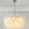Araña de cristal nublado para comedor, luz ambiental Murano francesa para dormitorio principal, lámpara de arte de lujo ligero para dormitorio, luminaria de diseño