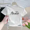 Camiseta Manga Curta 100% Algodão Puro para Meninas, Novo Estilo de Verão, Peça Versátil para Crianças, Camada Base Estilosa para Bebês e Crianças Pequenas