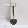 Novo chaveiro pingente para casal amoroso, garra de diamante completo, coração de diamante, chaveiro de carro de alta qualidade, enfeites para bolsa, atacado
