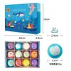 Tk En Stock Set de 12 Piezas 50g Bombas de Baño de Juguete para Niños Bolas de Baño Baño de Burbujas con Juguetes Océanicos Ocultos Bolas de Sales de Baño