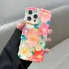 Flores Azules Estilo Coreano Adecuado para Funda de Teléfono Móvil Iphone16Promax Apple 15Pro Pintura al Óleo 14 Anticaídas 13P Suave