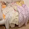 Camisola de gasa de algodón de doble capa con estampado de dibujos animados para mujer con copas en el pecho, tirantes ajustables, vestido casero de corte holgado