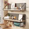 Estante de almacenamiento de pared sin taladrar, esenciales para dormitorios para camas de estudiantes, cesta colgante de pared, estante de almacenamiento para dormitorio