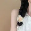 Diadema de Malla con Cabeza de Rosa Nueva de Verano, Coleta Dulce, Cuerda Elástica para el Cabello Elegante, Banda de Goma Negra de Alta Elasticidad y Durabilidad