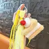 Llavero Creativo de Peluche de Hamburguesa, Pastel, Sándwich, Colgante Exquisito y Lindo para Bolso, Llavero de Coche, Pequeño Regalo