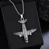 2026 Nuevo Colgante de Avión Collar Cadena de Suéter para Hombre Fighter Personalizado Creativo Transfronterizo Europeo y Americano Colgante al por Mayor