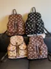 Mochila de Estilo Coreano Ins Retro de Lunares para Mujer Diseño de Nicho Bolsa con Cordón Estilo Funda Mochila Escolar para Estudiante Universitario Mochila de Viaje
