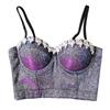 Amazon AliExpress Espinha de Peixe Alça Desgaste Cor Diamante Corpo Modelagem Top Cintura-comprimento Bonita Volta Fantasia Flash Stage Tube Top