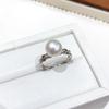S925 acessórios de prata pequeno estilo perfumado anel de diamante zircão embutimento tamanho livre anel referência com contas 8-9mm