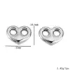 Conector de Corazón con Doble Agujero y Nariz de Cerdo Chapado en Oro de 18 Quilates Acero Inoxidable Material para Pulsera Collar Colgante Accesorios de Joyería