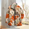 2025 Estación Independiente Temu Moda Femenina Chaqueta de Algodón Plisada Estampado Floral Digital Botón 6 Chaquetas de Algodón para Mujer