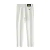 Nuevo Estilo Lujo Ligero Negro Antidesvanecimiento Blanco Triple Protección Jeans de Estiramiento en Nueve Puntos Pantalones Casuales para Hombre Pantalones Rectos Ajustados de Moda