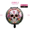 Nuevos globos redondos de papel de aluminio de 18 pulgadas de Halloween de Yiwu - calabaza, fantasma, calavera decoraciones para fiestas de broma