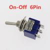 Fonte de alimentação 3/6 pinos MTS-102 103 202 125V/6A 250V/3A botão interruptor basculante