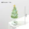 Zibo Cor Esmaltada Fio de Puxar 13cm Giratório Árvore de Natal Artesanal Presente Criativo Artesanato em Vidro Atacado Transfronteiriço