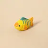 Chaveiro Pingente de Escultura em Madeira Artesanal Criativa Peixe-Palhaço, Decoração de Mochila de Peixinho Fofo, Presente Comemorativo de Alta Qualidade