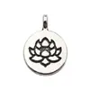 Accesorios de Joyería de Aleación DIY 11 Estilos Plata Antigua Yoga Loto Redondo Hueco Colgantes para Collares Pendientes Dijes Adornos
