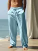 Pantalones Casuales Versátiles de Color Sólido, Transpirables y Absorbentes de Sudor para Hombre, de Algodón y Lino, Novedad de Primavera y Otoño, Transfronterizos Europeos y Americanos en Amazon