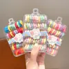 Anel de Toalha Infantil Cor de Doce Corda de Cabelo Bola para Meninas Elástico de Borracha de Alta Elasticidade Corda de Cabelo para Rabo de Cavalo Alto de Meninas Personalização