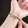 Pulsera de Felicidad, Riqueza, Paz y Fortuna con Hilo Rojo, Pulsera Tejida de Imitación de Calabaza Jade Hetian, Regalo para la Mejor Amiga del Año Zodiacal