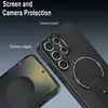 Funda para Teléfono Móvil con Soporte Anticaída de Fibra de Carbono de Fábrica Adecuada para Samsung Samsung S25 Ultra Funda Protectora Magnética