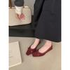 Zapatos de Salón Cuadrados Retro Franceses para Mujer, Zapatos Mary Jane con Lazo, Zapatos Planos de Cuero Suave Estilo Chica de Primavera, Mocasines Estilo Hada