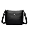 Bolsa de mãe macia de couro com múltiplos compartimentos, nova bolsa feminina de ombro/transversal/clutch, prática e versátil para o dia a dia