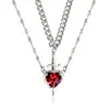 Nuevo Set de Colgantes Creativos de Pareja con Flecha Atravesando Corazón Daga de Amor Diamante Cadena Clavícula Regalo de San Valentín Collar