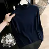 Camiseta de Lã Tricotada de Manga Longa com Gola Alta Meia-Calça Feminina Outono/Inverno 2026