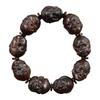 Pulseras de los Dieciocho Arhat talladas finamente por Cheng Guibao, hechas de material antiguo de madera de agar, cuentas budistas y juguetes culturales, Pulseras para Hombres y Mujeres
