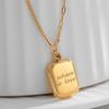 Collar de cadena AB de azúcar de chocolate de acero de titanio para mujer, amor, colgante cuadrado pequeño, cadena para clavícula chapada en oro de 18 quilates