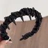 Faixa de Cabelo Plissada Pequena Fresca de Renda Doce com Dentes, Faixa de Cabelo Antiderrapante de Temperamento, Acessório de Cabeça Moderno e Versátil para Mulheres, Novo Estilo