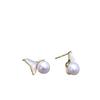 Pendientes de sirena de Perla de Agua Dulce de 7-8 mm S925 de alto brillo, brillantes, casi redondos, casi impecables, para uso diario, suministro transfronterizo