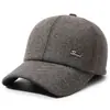 Estilo Nuevo de Invierno para Hombres de Mediana Edad y Mayores, con Forro de Terciopelo Grueso, Resistente al Frío, Gorra de Béisbol, Protección para los Oídos al Aire Libre, Gorra Cálida de Pico de Pato, Gorro de Algodón a Prueba de Viento