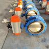 Válvula borboleta de flange pneumática de dupla ação com vedação macia, atuador pneumático de simples ação, fabricante D641X-16Q