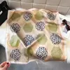 Bufanda de Seda con Estampado de Leopardo Versátil para Verano, Geométrico Ondulado, Patchwork Impreso para Mujer, Seda Sintética Estilo Coreano Elegante Decorativa para el Cuello para el Trabajo