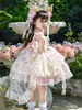 Vestido de Alça Lolita Flor Fada Indústria Pesada para Meninas Verão 2025 Novo Vestido Princesa Floral Estilo Ocidental Infantil