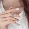 Pingente de Prata S925 Banhado a Ouro Branco com Moissanita Incrustada Colar Feminino da Moda (Corrente não incluída)