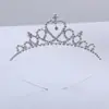 Diadema de aleación europea y americana para niños, anillo para el pelo, tocado, corona, disfraz de festival, anfitrión, incrustada de diamantes, dulce corona de princesa