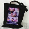 Bolsa de Lona Estampada Grupo Bruja Cazador Kpop para Mujer, Portátil, de Hombro, Moda, Estudiante, Bolsa de Lona, Bolsa Diaria para Compras