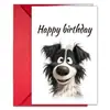 Tarjetas de Felicitación de Cumpleaños Plegables Transfronterizas de 1 Pieza/Set con Diseños de Animales Perro Doodle, Set de Tarjetas con Mensaje de Bendición