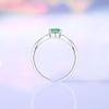Anel Liso em Prata de Lei S925 Pedra de Alto Carbono Anel de Diamante Quadrado Feminino Estilo Frio Ins Luxo Leve Anel de Nicho Feminino Simples Aberto
