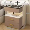 Mueble Modelo Nuevo 2026 Mesita de Noche Inteligente para Dormitorio con Carga Inalámbrica, Cerradura de Huella Dactilar, Gabinete de Almacenamiento para Mesita de Noche con Cerradura de Contraseña